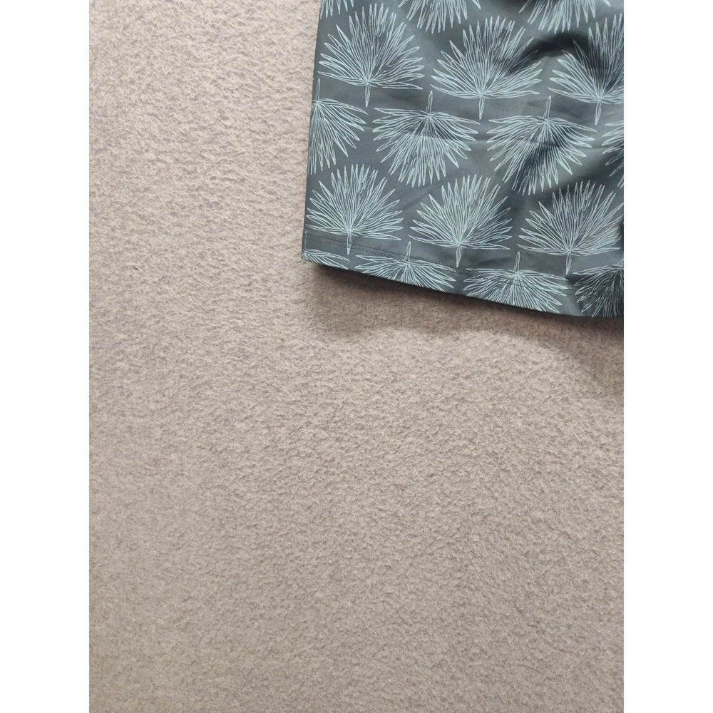 All In Motion Men Short M Blue Palm Print Elastic Waist Mid Rise Pull On Casual - Picture 13 of 16